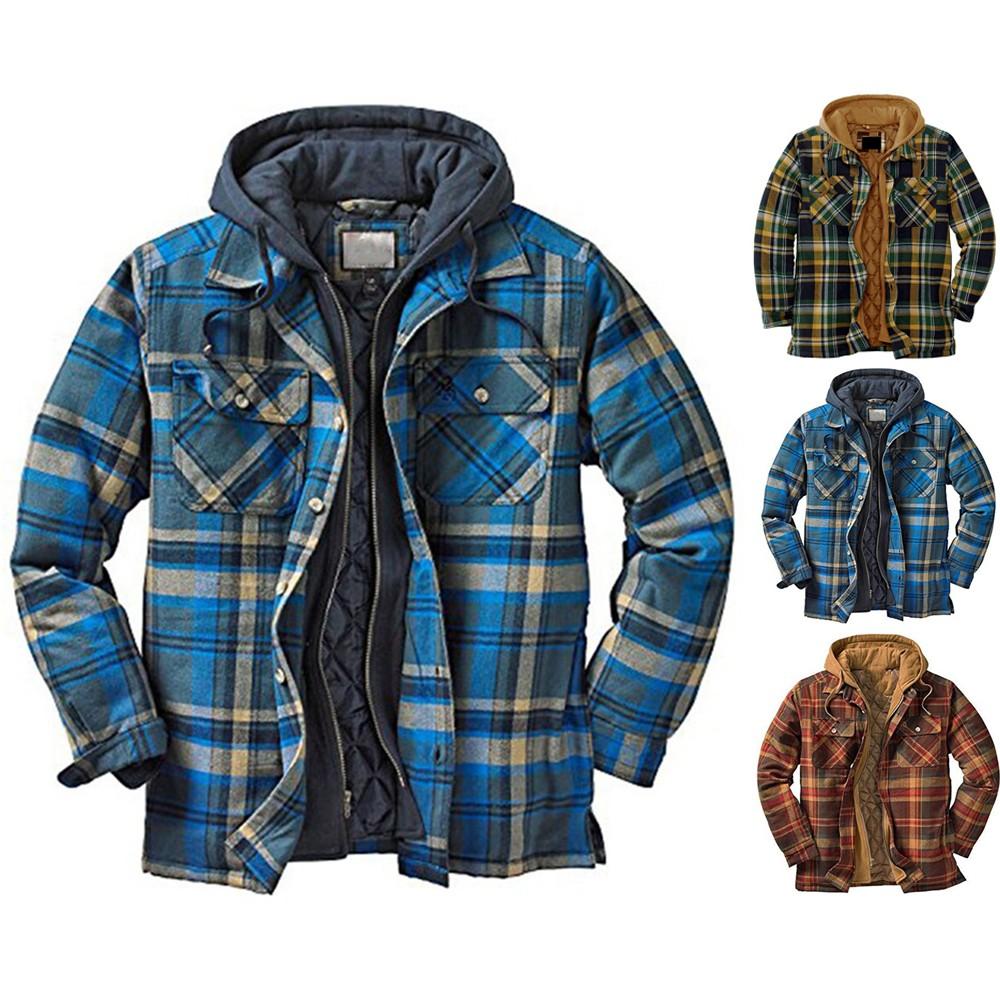 США повседневная мужская зимняя рубашка на меховой подкладке дровосек фланелевая рабочая куртка теплая толстая