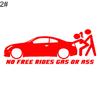 Funny No Free Rides Gas or Ass Car Vehicle Reflective Decals Sticker Decoration