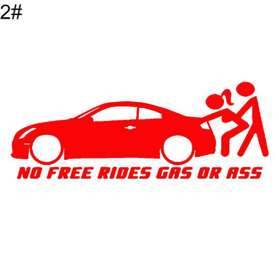 Funny No Free Rides Gas or Ass Car Vehicle Reflective Decals Sticker Decoration