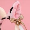 Faux Fur Animal Headbands Furry Cow Ears Headwear Tail Set Kawaii Hair Hoop for Halloween Cosplay Party Supplies