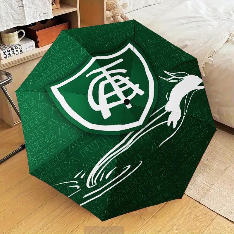 1PC Green Shield Emblem Design Printed Umbrella Folding umbrella, automatic umbrella 8-Frame for Travel, camping Fan gifts Christmas Gifts