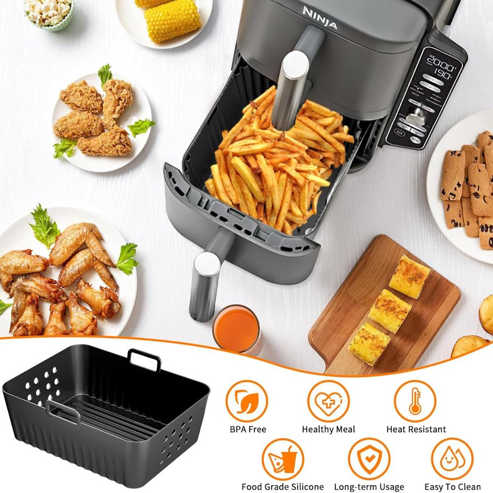 Силиконовые вкладыши для аэрофритюрницы для корзины Ninja Double-zone 9,5 л/10 кварт SL400 SL401 AF400 AF451 DZ401 DZ550 для Tower 9 л T17088 T17100