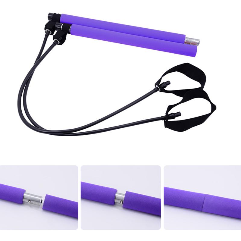 Ultimate Pilates Bar Set for Full-Body Fitness Elastic Resistance Rope Stick for Chest Expansion Back Training and Body Stretching