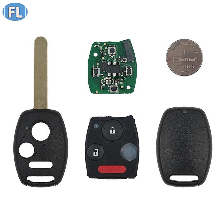 Honda Civic Straight Handle Remote - 2+1 Button, 433MHz, 46 Chip