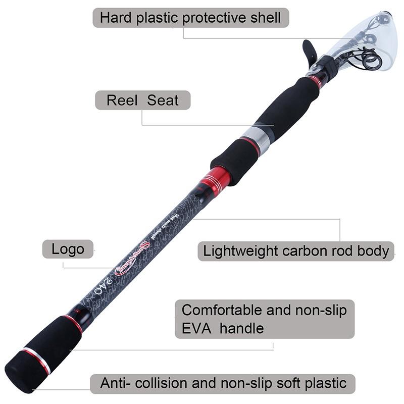 Углеродная спиннинговая удочка 1,8-3,0 м, телескопические портативные удочки, инструменты для рыбалки на приманку