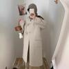 Korean Style Hooded Double-sided Wool Coat Long Autumn and Winter Warm Winter Wool Horn Button Coat for Women