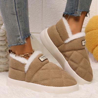 Мода 2024 года, новые теплые зимние плоские удобные зимние ботинки для женщин, для отдыха на открытом воздухе, нескользящие плюшевые домашние теплые хлопковые ботинки