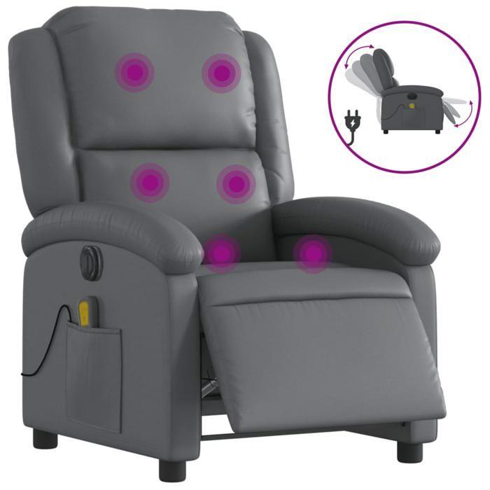 VidaXL Fauteuil de Massage Inclinable Électrique, Chaise de Relaxation avec Dossier et Repose-pied Réglables, Siège de 3204222