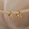 Stainless Steel Star Hoop Earings For Women Trend New In Luxury Gold Color Earrings Ear Jewelry Gift