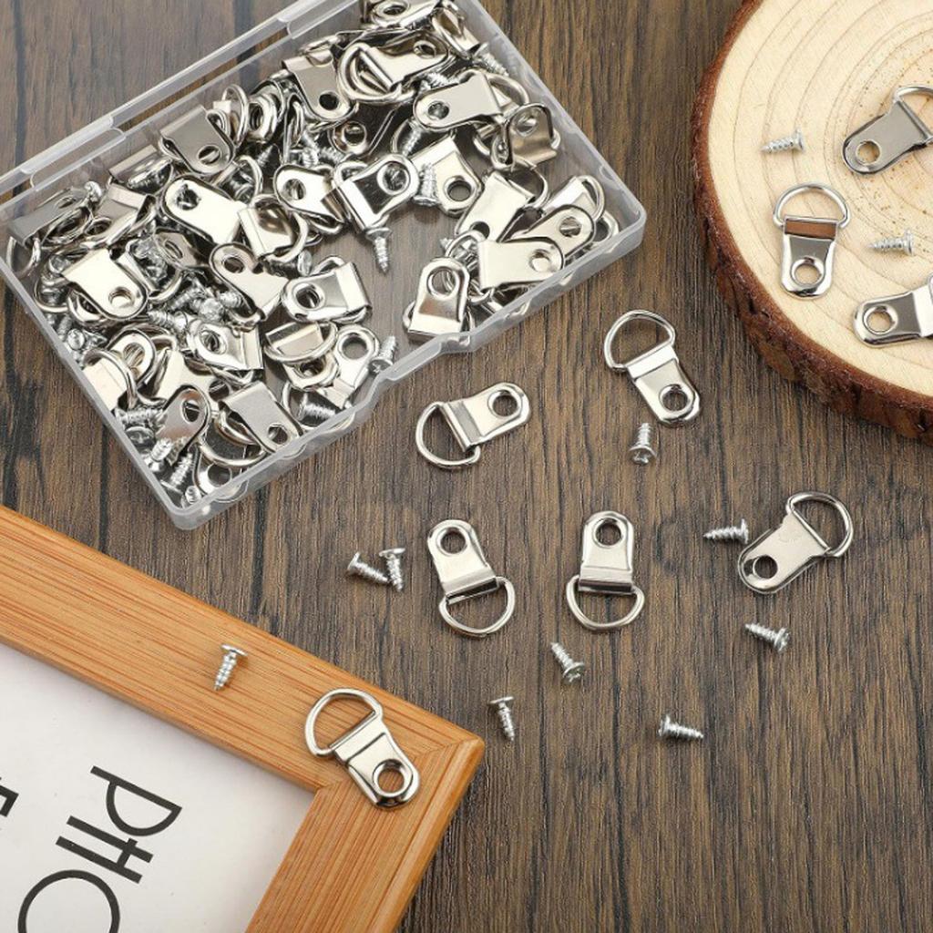 D-shaped Half Circle Ring Photo Frame Hanging Ring With Screw Hook