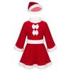 Kids Girls' Santa Costume Christmas Dress Up Xmas Party Santa Cosplay Velvet Dress