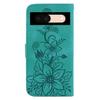 For Google Pixel 8a Case Flower Imprint Leather Foldable Stand Phone Wallet Cover