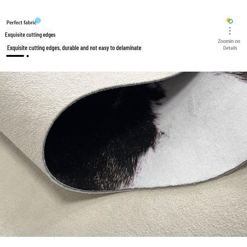 Faux Animal Skin Cowhide Zebra Leopard Print Round Floor Mat