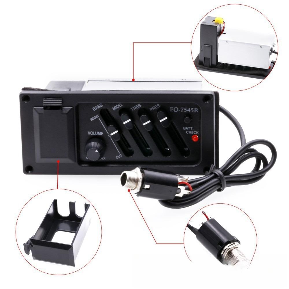 Acoustic, Folk, and Classical Guitar EQ Pickup Acoustic-Electric Guitar Pickup EQ 7545R Guitar Pickup