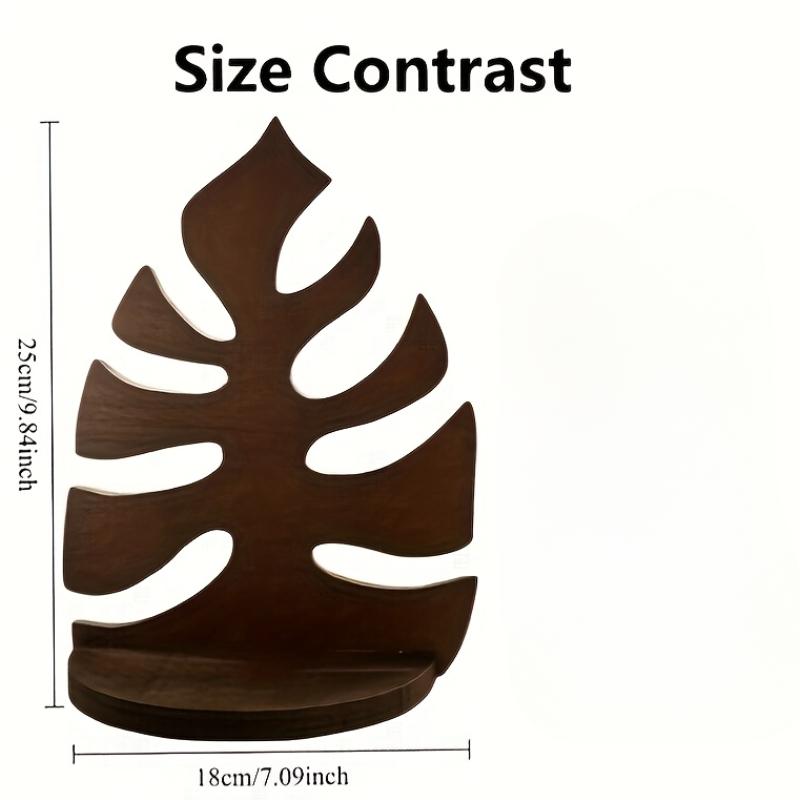Simple Wooden Leaf Decorative Wall Shelf - Small Storage Rack for Home Decoration, Very Suitable for Small Plants and Small Items, Wooden Decoration