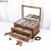 Шкатулка для ювелирных изделий из цельного дерева в китайском стиле, замок, серьги, ожерелье, часы, коробка для хранения, свадебный подарок, простая домашняя многослойная коробка для хранения