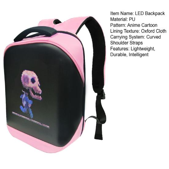 Программируемый светодиодный рюкзак с Bluetooth-управлением, светящийся дневной рюкзак с настраиваемым дисплеем, унисекс сумка для ноутбука