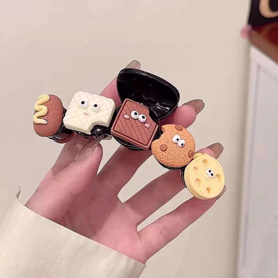 Новый милый мультфильм печенье коготь для волос для женщин девочек креативное украшение для волос прекрасный зажим для волос коготь шпилька забавные аксессуары для волос