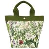 Cyalel Yahata Small Tote Lunch Floral Botanical Garden Made In Japan Women's Bag, Stylish, Lightweight, Wide-Depth Bag, Print, Green,