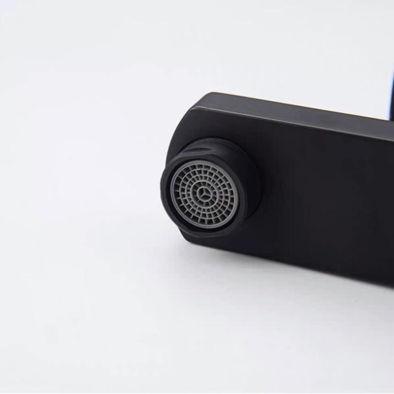 Смеситель для ванной комнаты, смеситель для горячей и холодной воды, смесители для раковины, монтируемые на бортике, черный квадратный смеситель для раковины и ванны