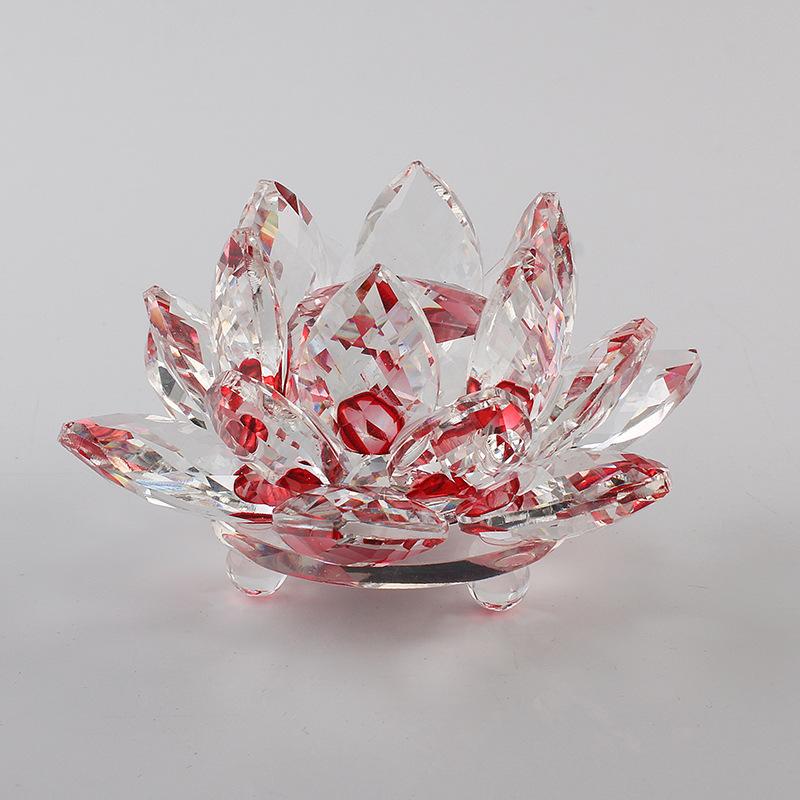 6.2cm Quartz Crystals Lotus Flower Crafts Glass Fengshui Ornaments Healing Crystals Home Party Wiccan Decor Yoga Gifts Souvenir