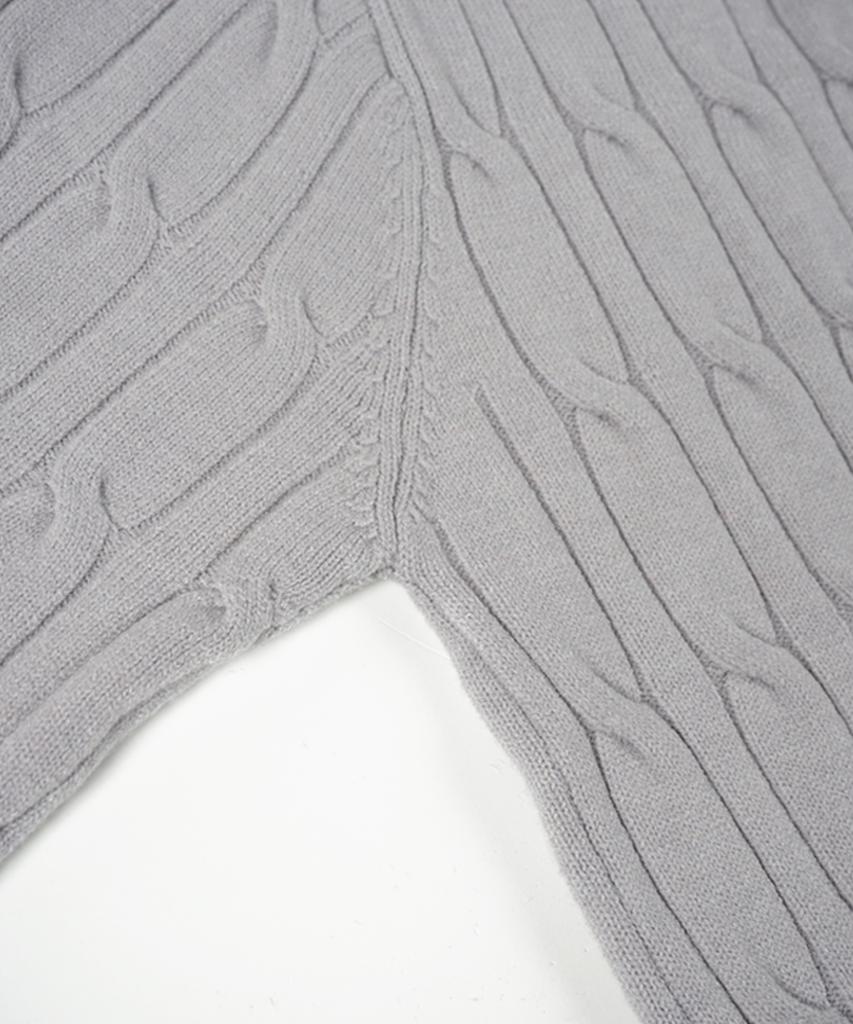 BIRBANTE Soft Washable Cable Round Knit - Heather Grey
