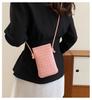 Fashionable Retro Phone Bag Woven Texture Mini Shoulder Crossbody Bag Casual Solid Color Change Storage Bag for Women
