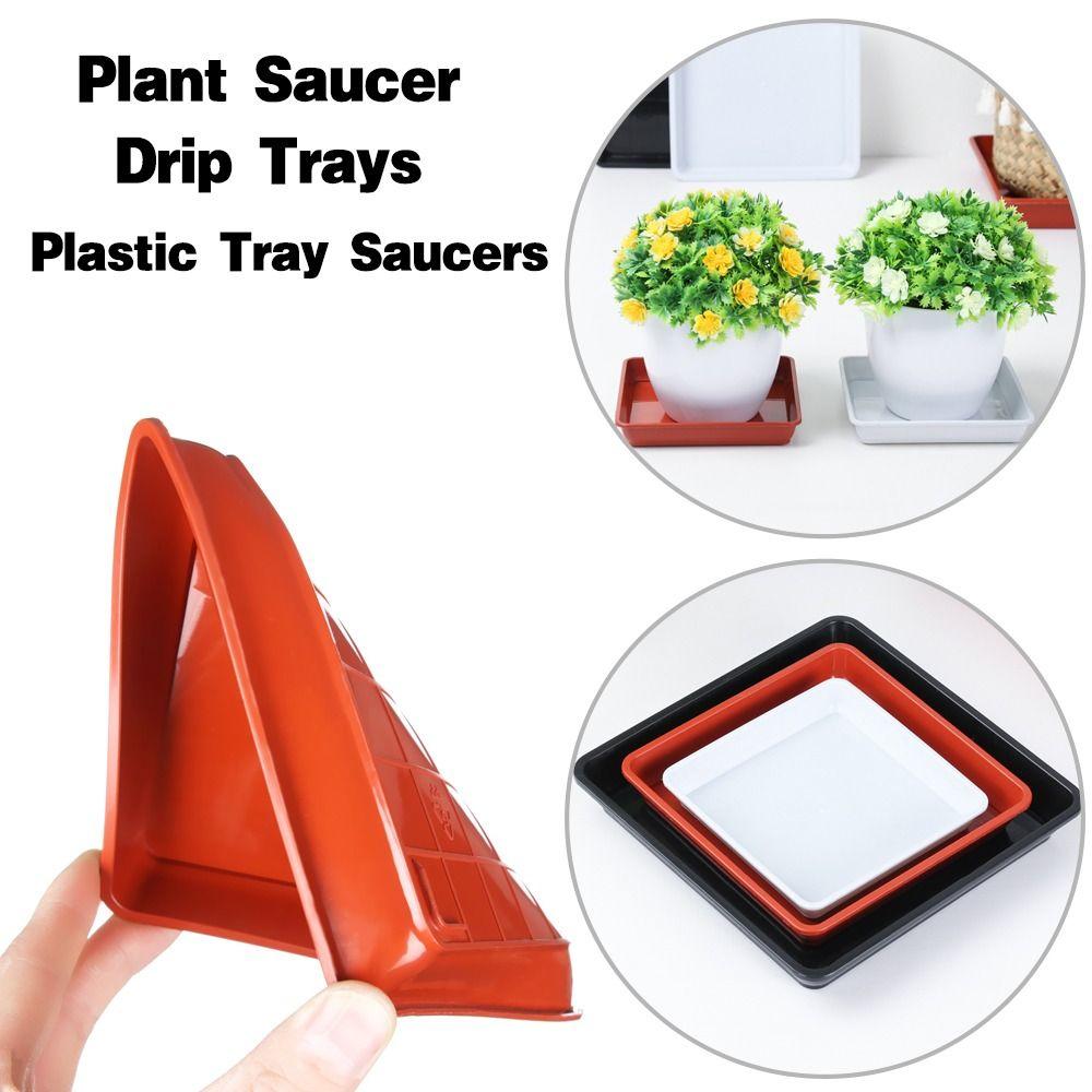 1Pcs Plastic Durable Square Plastic Tray Saucers Indoor Outdoor Drip Trays Plant Saucer