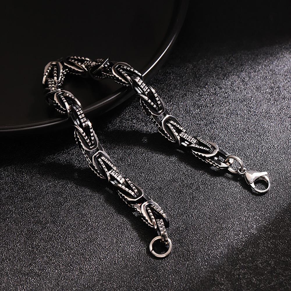 Новый высококачественный персонализированный нишевый браслет диаметром 8 мм из титановой стали в винтажном стиле в стиле хэви-метал