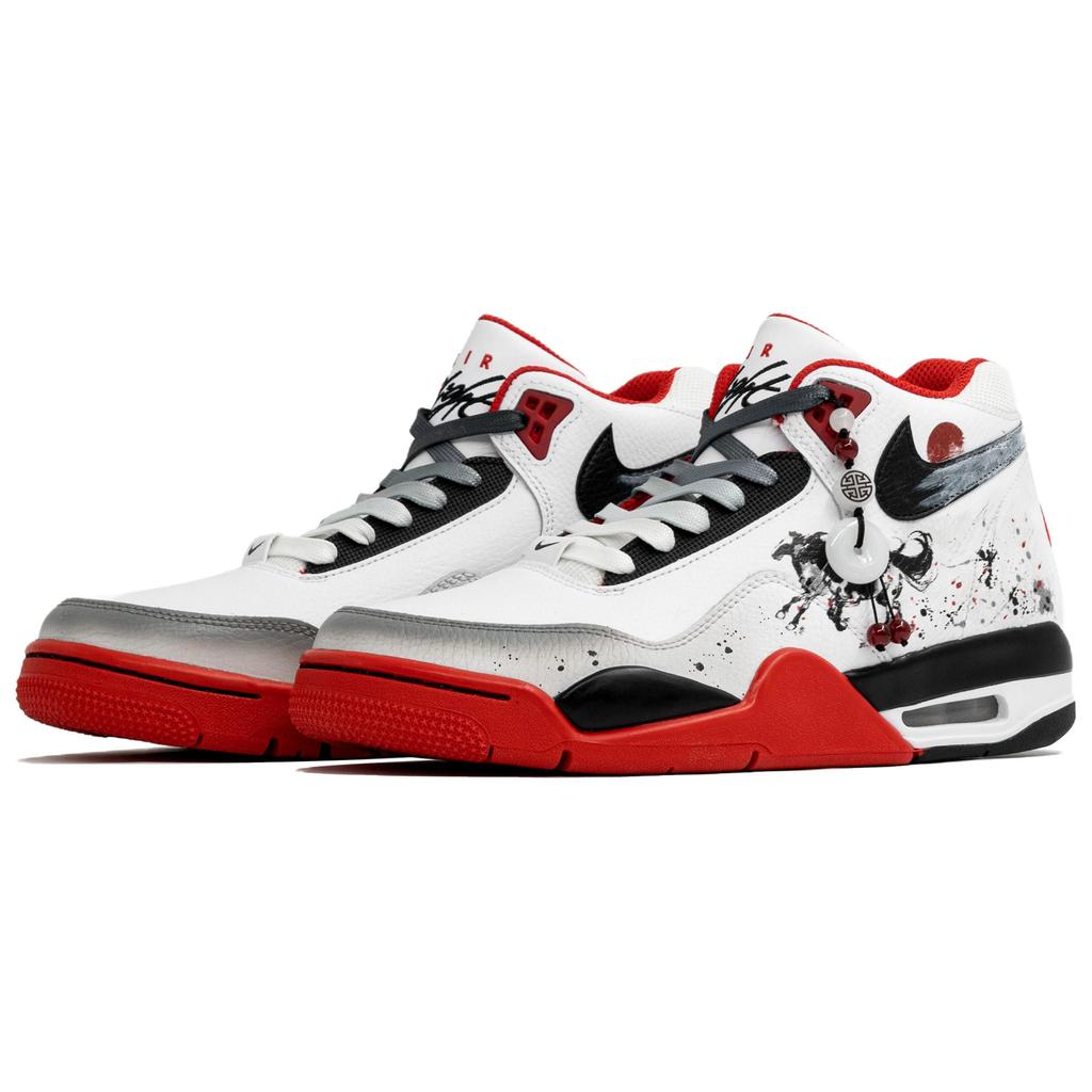 Nike Flight Legacy Kaleidoscope, Flowing, Shopping Bag Abrasion Resistant Mid top Vintage Basketball Shoes Unisex BQ4212-100(Team1023-S-BOX)