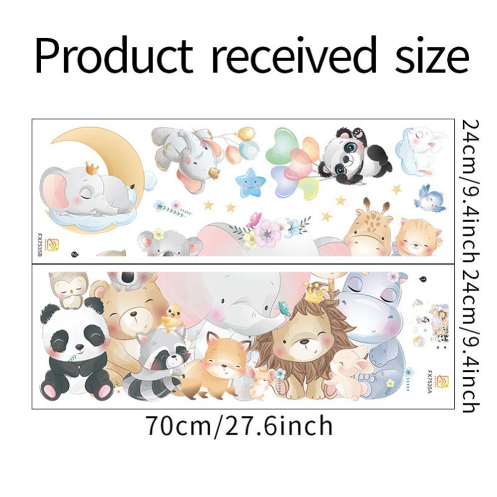 Наклейка на стену с изображением лесного животного, украшение дома, кролик, медведь, воздушный шар, съемные наклейки на стены для детской комнаты, детской комнаты