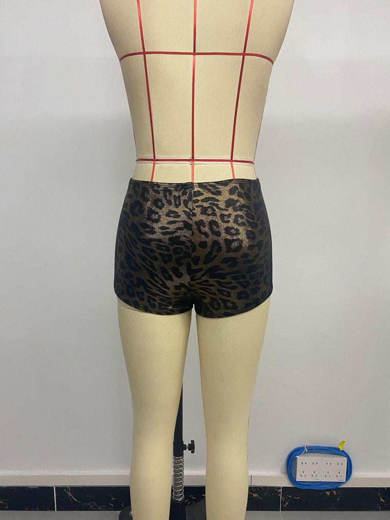 2026 Leopard Print Irregular Low-Rise Party Shorts for Women