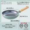 GREENPAN Frying Pan 28cm IH Gas Compatible No Toxic Substances PFAS Free Ceramic Coating Easy To Remove Stains Slightly Deep Natural Wood Handle