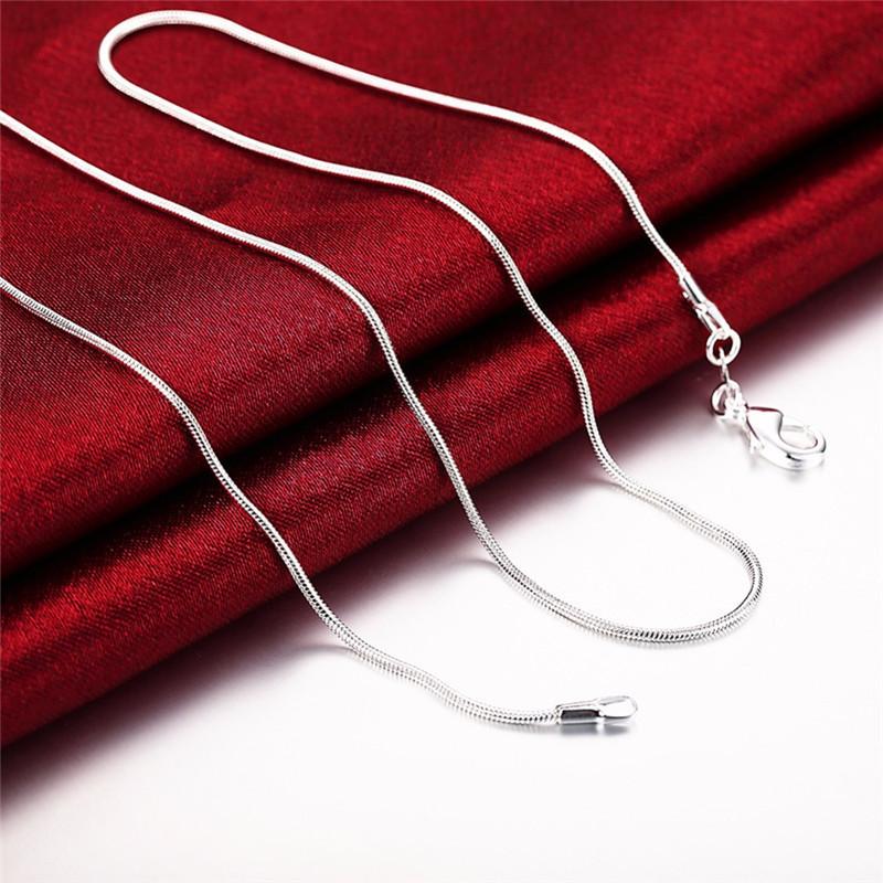 Fashion Trend Jewelry S925 Silver Plated 1MM Snake Chain with Chain Snake Bone Chain