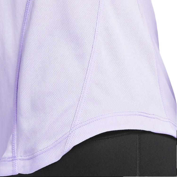Nike Fast Dri-FIT Solid Casual Running Quick-Dry Breathable Round Neck Short Sleeve T-Shirt Women Tops Lilac-Purple FN2519-512