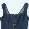 Kaslead New Arrival Women's Fashion Style Fashion All-Match Lace-up Washed Sleeveless Silm Vest