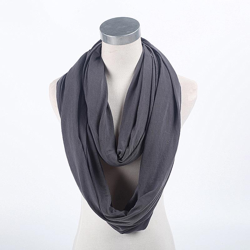 Solid Cotton Seamless Infinity Scarf, Shawl & Nursing Cover