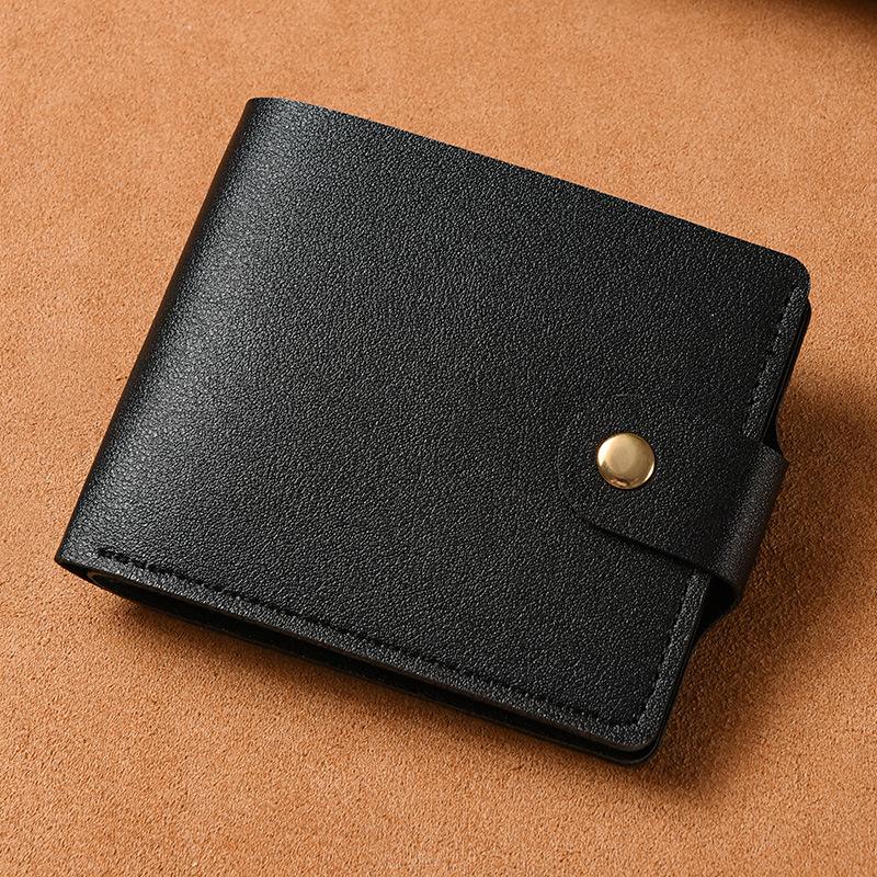 Wallet Women's Short Multifunctional Simple Thin Buckle Folding Wallet Men's Mini Small Change Bag Silver Bag Ticket Clip