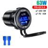 Aluminum Quick Charge 3.0 USB + PD Car Charger Socket 12V/24V 63W Dual USB Motorcycle Socket Power Outlet Charge Adapter