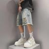 Men's American Retro Distressed Mid-Length Ripped Denim Shorts for Summer