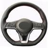 Подходит для Nissan Rogue 2017-2020, чехол на руль автомобиля, чехол на руль автомобиля, сшитый вручную, черный кожаный чехол на руль