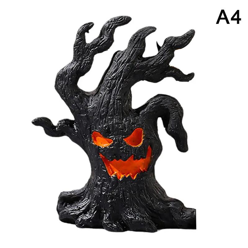 Scary Tree Spooky Tree Face Sculpture Realistic Tabletop Ornament Indoor Outdoor Halloween Decoration For Party Haunted House