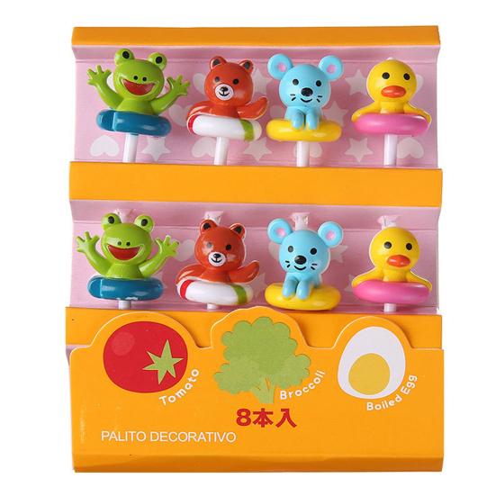 1 Set Fruit Fork Cute Cartoon Non-slip Reusable Easy To Clean Decorative Plastic Snack Cake