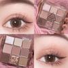Smoky Eyeshadow Dikalu New 9 Color Eyeshadow Palette Rose Pink Color Pearly Matte Glitter Eyeshadow Palette Shiny Eyeshadow Eye Pigment, 04 04