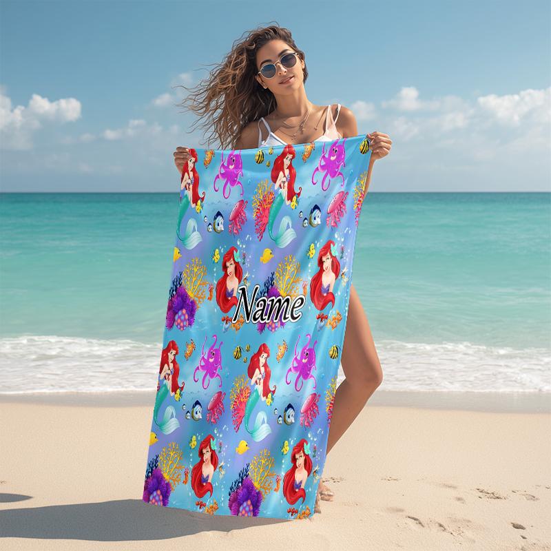 Personalized Princesses Circle Beach Towel Microfiber Beach Towel Thin Absorbent for Beach Swimming Yoga Bath Sports. 0910278