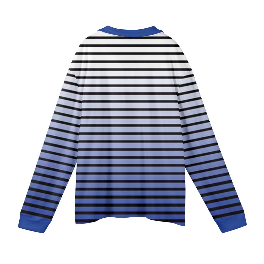 Мужские повседневные топы с длинными рукавами на пуговицах с полосатым принтом