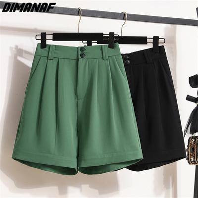 2023 Летние шорты больших размеров, женские эластичные брюки, свободные повседневные женские базовые зеленые брюки 5XL
