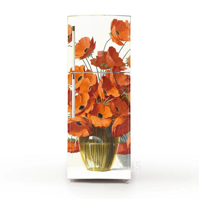 Ретро пляжные наклейки в горшках для покрытия холодильника, виниловая пленка для мебели, наклейка на обои, ПВХ Vinilo Frigorifico