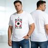 220 г Плотная хлопковая мужская футболка Принт Рок-звезда Большой размер Многоцветная Повседневная футболка с круглым вырезом