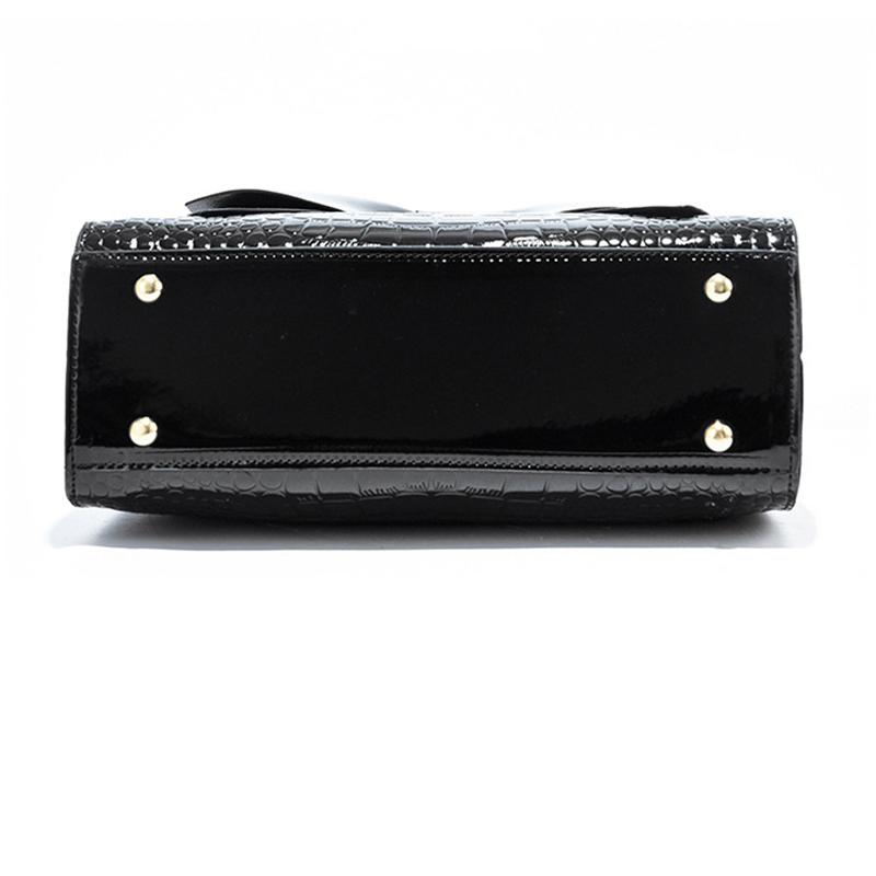 Модная сумочка с тиснением под крокодила, винтажная из ПУ кожи, с бантом, ручка, сумка через плечо KTY